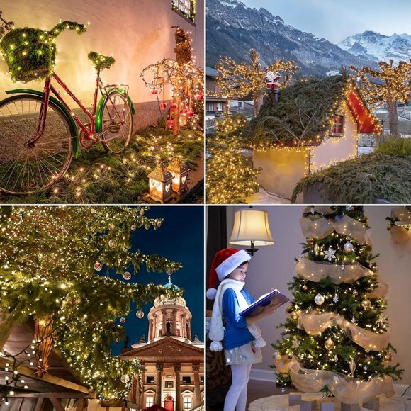 4 Pack 50LED Christmas Tree Light 16FT Battery Operated Waterproof Holiday Decor - Picture 6 of 7